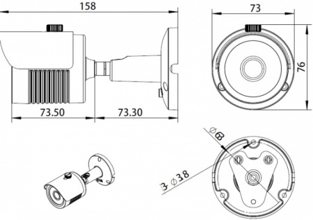 Комплект видеонаблюдения на 1 уличную камеру 5mpx Комплект видеонаблюдения на 1 уличную камеру 5mpx